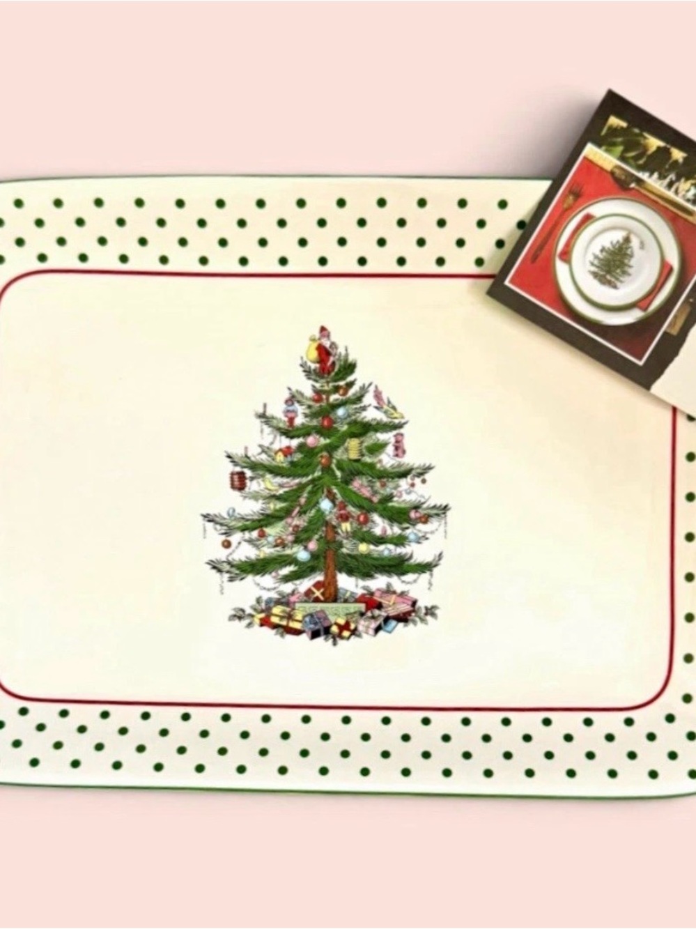 Spode Christmas Tree Placemat in Green and Red Platter